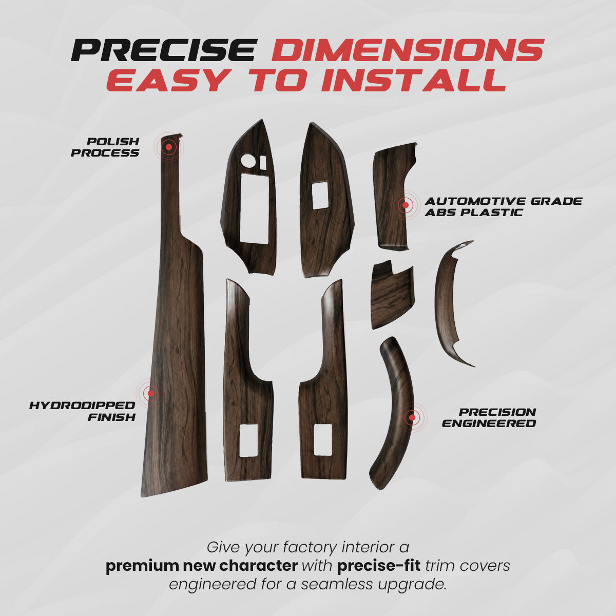 Crysta Interior Trim Kit | Black Wood