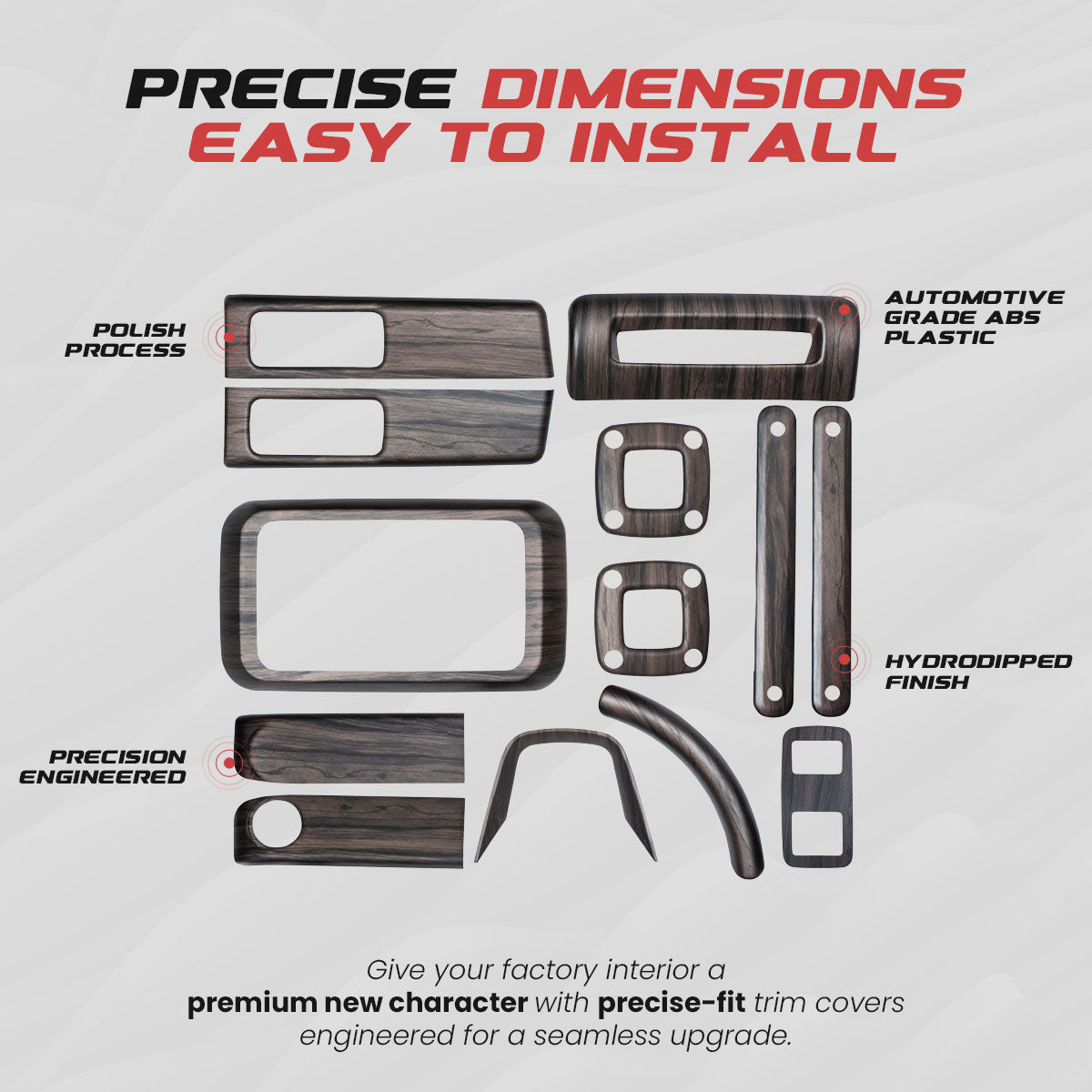 Thar Interior Trim Kit | Black Wood Matt