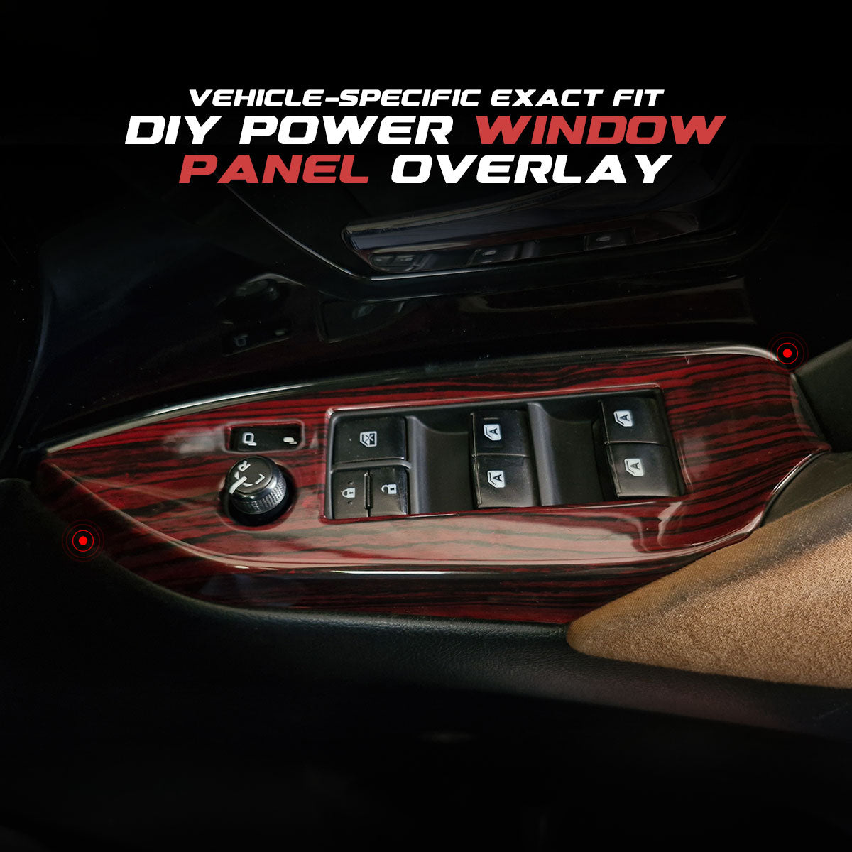 Crysta Interior Trim Kit | Red Wood Lining Glossy