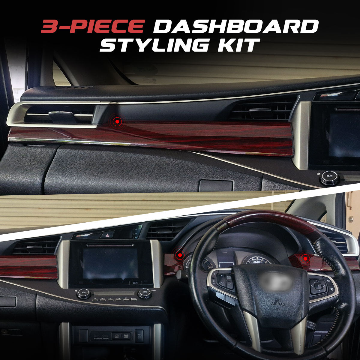 Crysta Interior Trim Kit | Red Wood Lining Glossy
