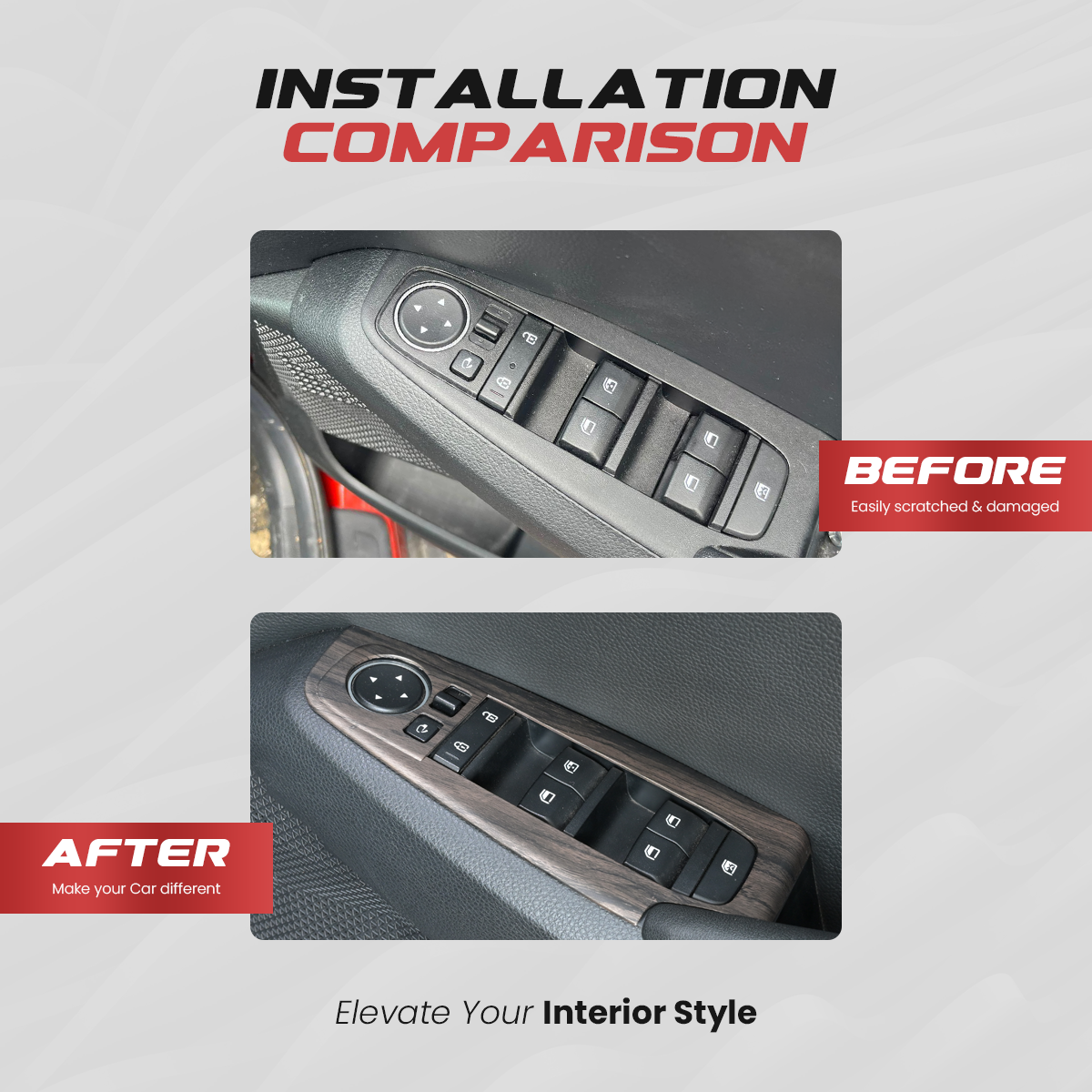 Kia Seltos Interior Trim Kit | Black Wood
