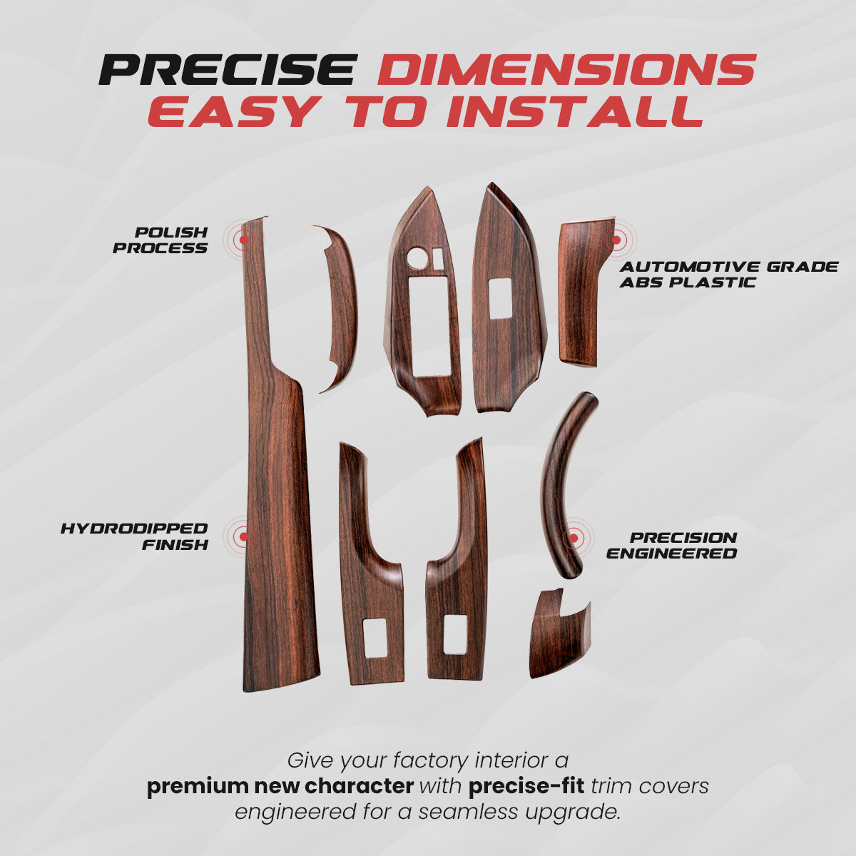 Crysta Interior Trim Kit | Walnut Matt