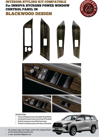 Innova Hycross Window Switch Panel Trim Kit (4PCS)